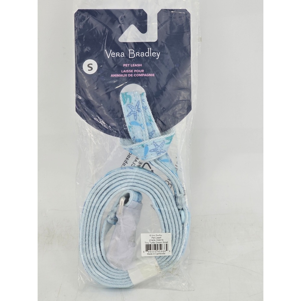 Vera Bradley Pet Leash Small Light Blue Tiny Turtle Dream Sea Life - New